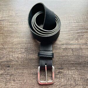 Unbranded Mens Black Full Grain Leather Adjustable Casual Formal Dress Belt